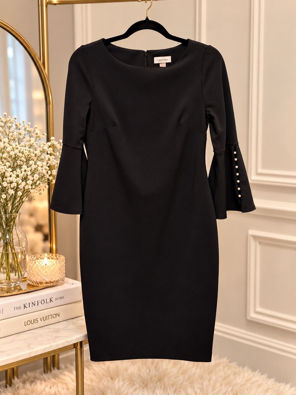 Black Calvin Klein Midi Professional Dress Size 6